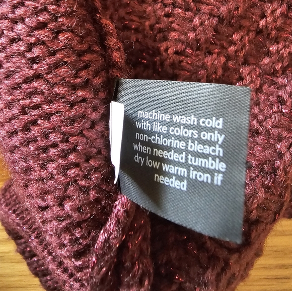 Lane Bryant Sparkly Dark Red Cranberry Cable Knit Sweater Womens Plus Size 18/20 - Picture 10 of 10